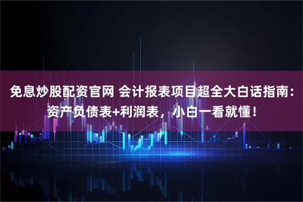 免息炒股配资官网 会计报表项目超全大白话指南：资产负债表+利润表，小白一看就懂！